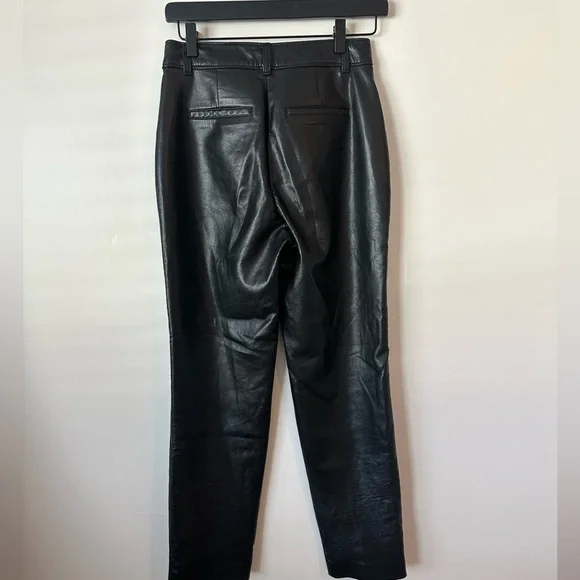 Aritzia Babaton Command Cropped Black Leather Pant Size 2 - Picture 7 of 12